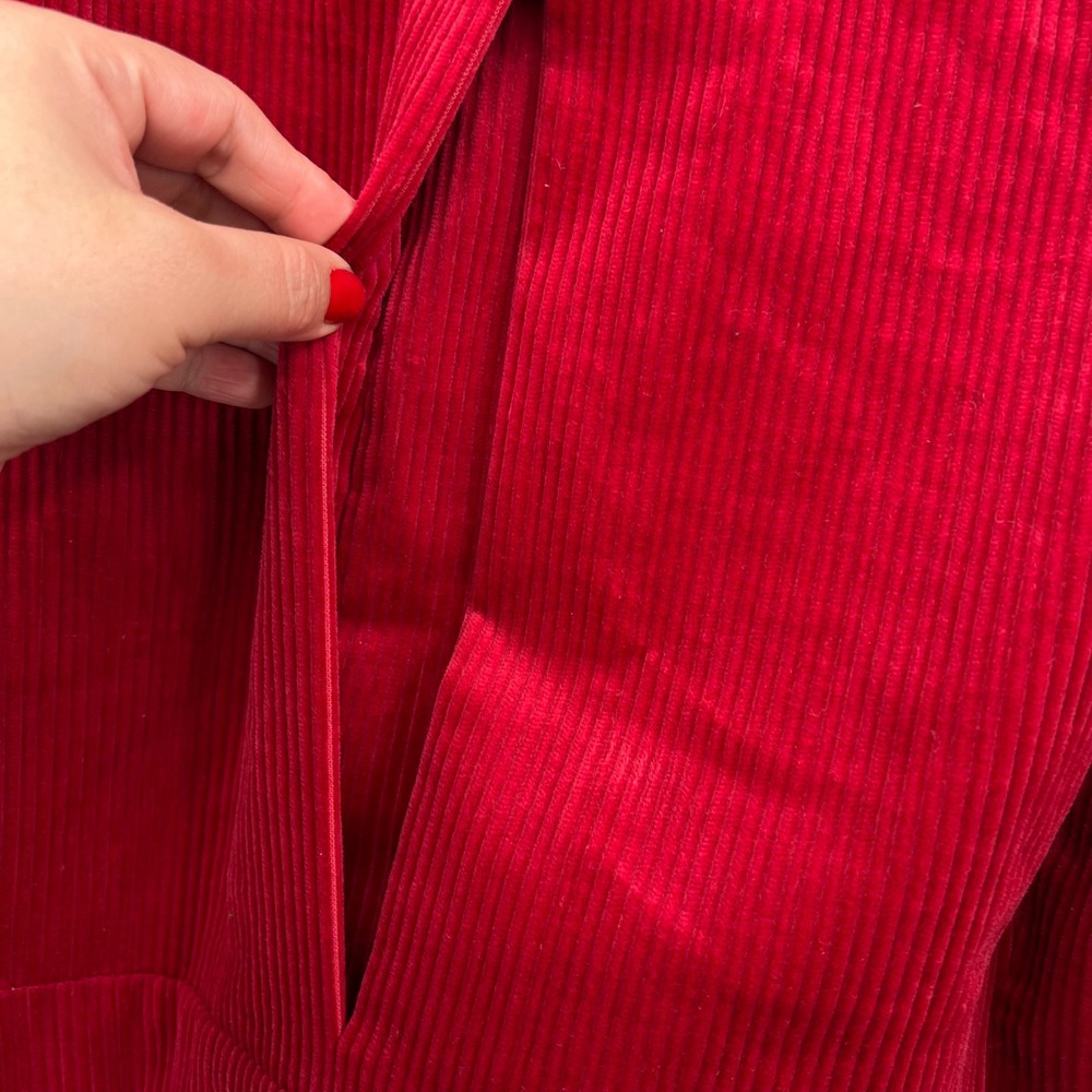 Orvis Red Corduroy With Tan Elbow Patches‎ Blazer Size 12 - Picture 14 of 16